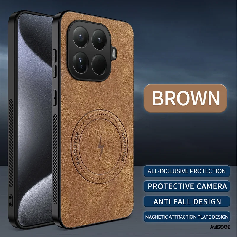 Luxury PU-Leather Shockproof Phone Case with Hard Plastic Protection
