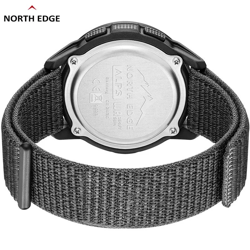 NORTH EDGE ALPS Men's Digital Carbon fiber Watch Shock Militray Sports Super Light Outdoor Compass Waterproof 50M Wristwatches 2