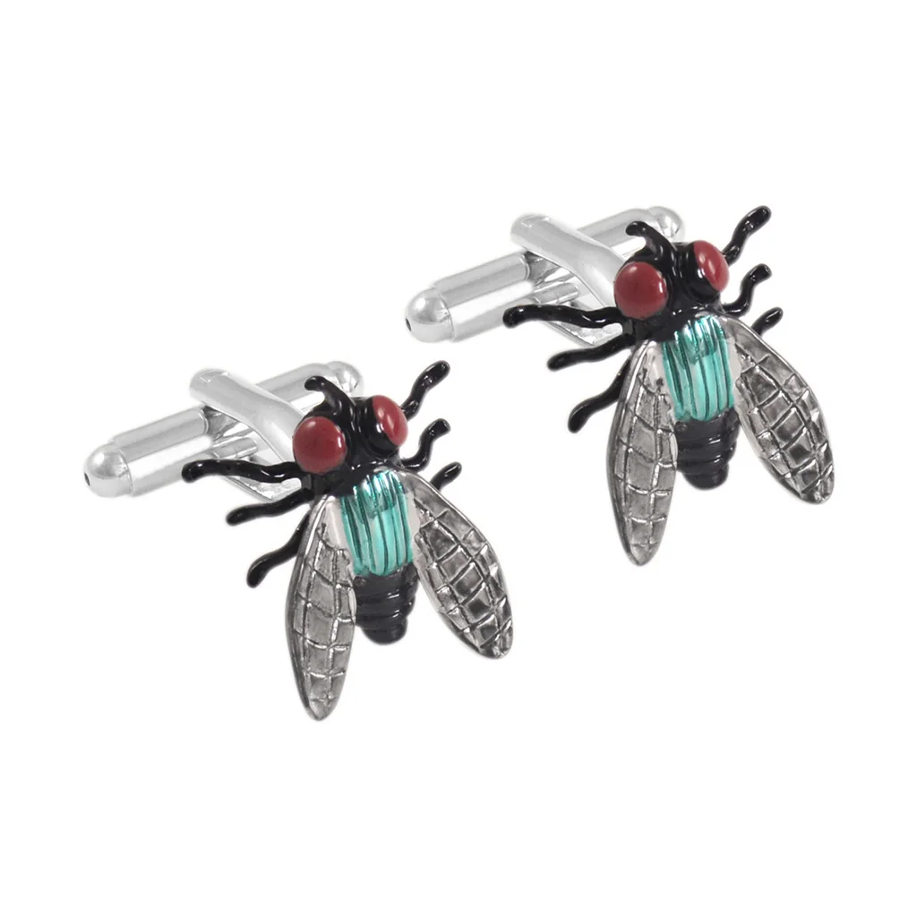 

NVT Insect Flies Cufflinks For Mens French Shirt Colorful Metal Cuff Buttons Father Husband Gift Cuff links Jewelry