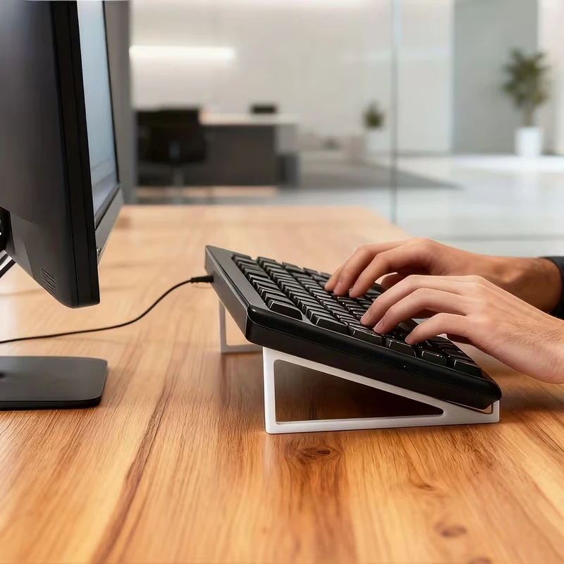 1쌍/2쌍 휴대용 키보드 받침대, 높이 조절 가능한 키보드 각도 플라스틱 컴퓨터 키보드 라이저 액세서리 모니터 홀더