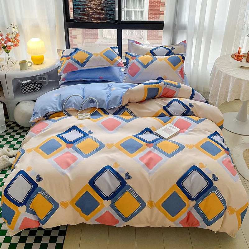 king comforter sets Fashion Solid Bedding Set with Sky Gradient Duvet Cover Set Quilt Cover Bed sheet Pillowcase Sets Full King Single Queen Size bed sheets Bedding Sets