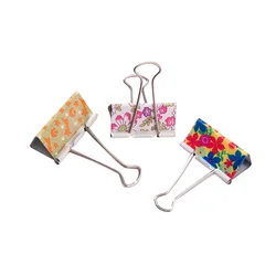 24pcs Paper Decorative File Folderss Colorful File Paper Clip for Home School Office 32mm (Random Pattern and Color)