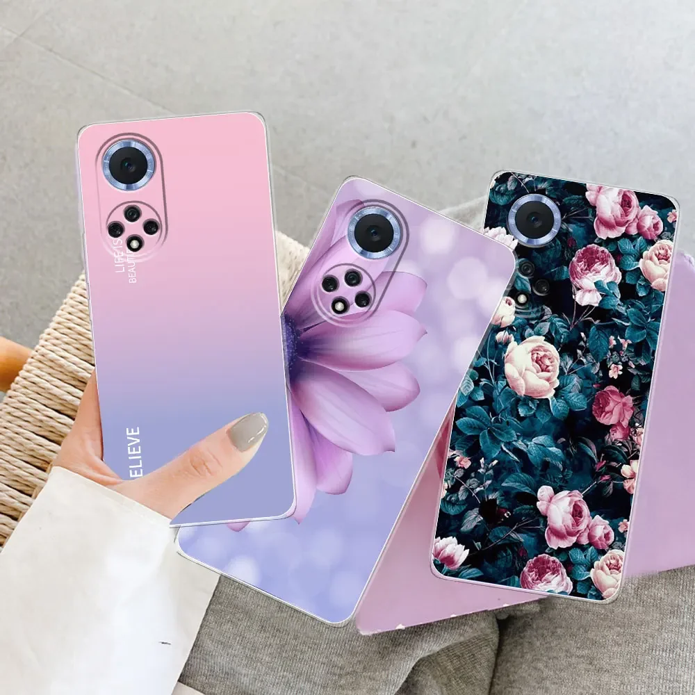 Huawei Honor 50 Soft Silicone Fashion Clear Marble Phone Case