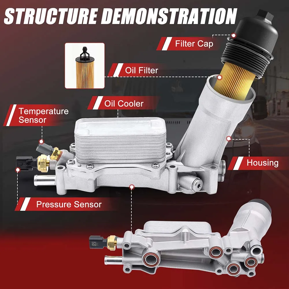 Engine Oil Cooler Oil Filter Housing Adapter for Chrysler 200 300 Dodge Charger Challenger Journey Ram Jeep oil cooler kit