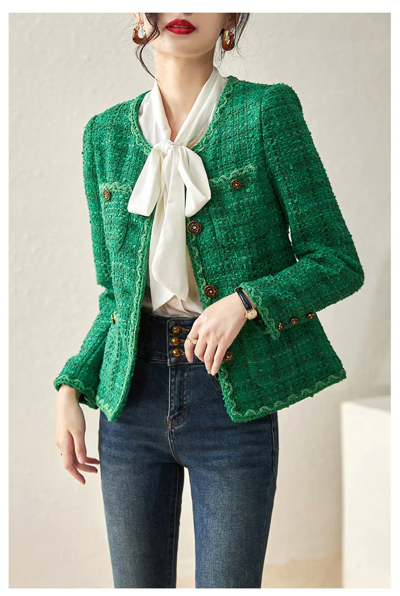 

2023 Autumn/Winter Fashion New Women's Clothing Wool Tweed Coat 0912