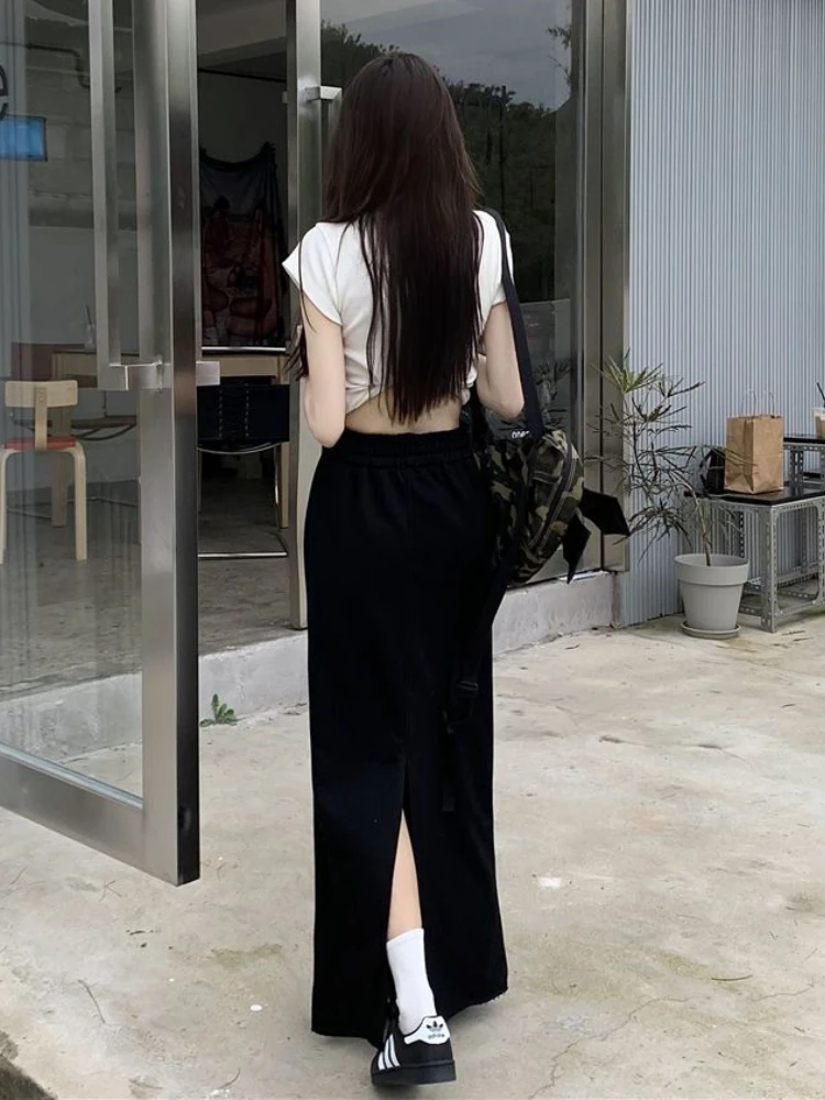 Skirts Women Solid Fashion Baggy Simple Preppy Style Casual Daily Spring New All-match Students Graceful Cozy Ins  Ankle Length