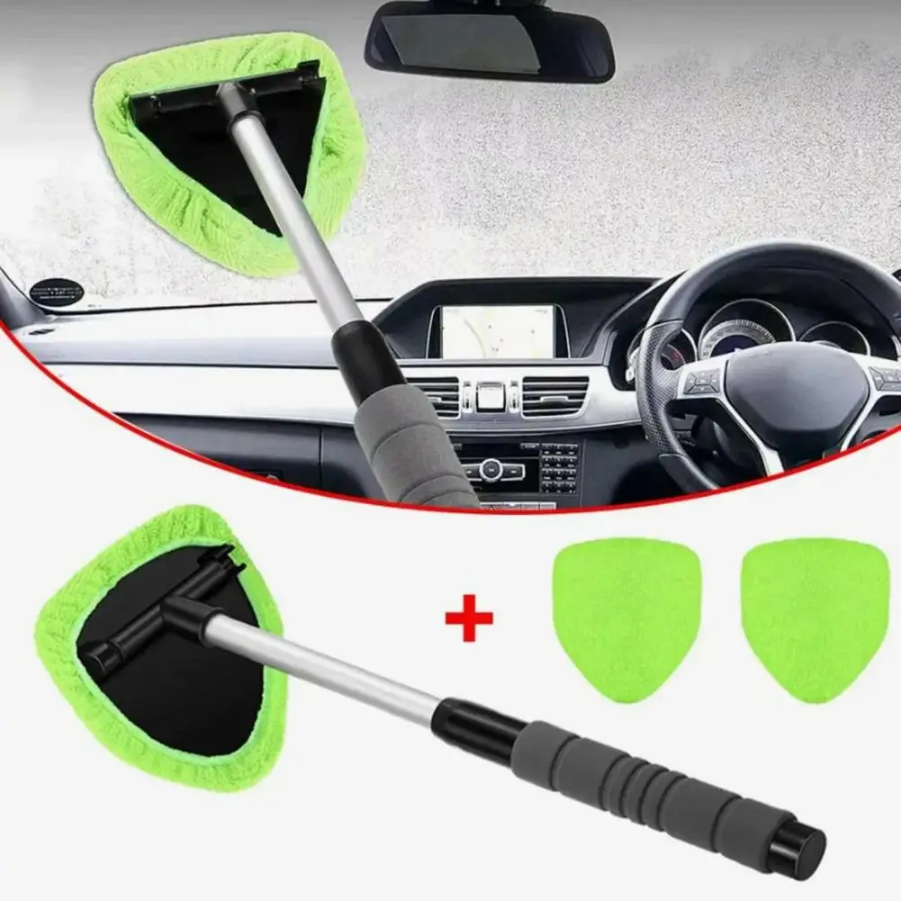 창문 스크래핑 미스트 제거기 마이크로파이버 자동차 창문 클리너 텔레스코픽 윈드실드 청소 도구 자동차 액세서리