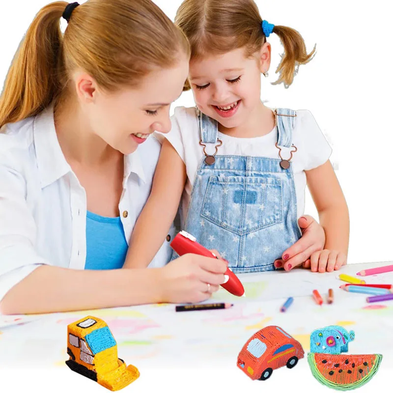 New Portable painting and printing tools USB charging 3D printing pen set LCD screen multi-mode process kit