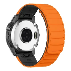 Magnetic Silicone QuickFit Watch Band Strap, 26mm/22mm - QuickFit 26mm (Orange)