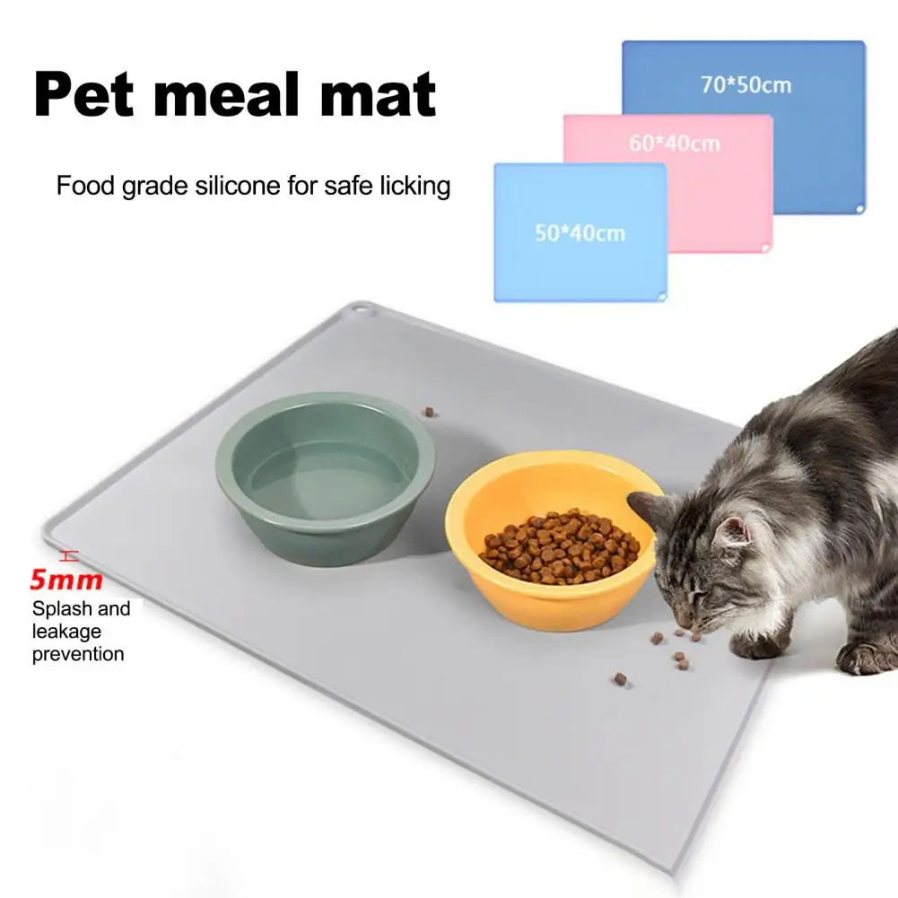 

Portable Pet Placemat Waterproof Silicone Pet Food Mat with Raised Edges for Dogs Cats Spill-proof Bowl Mat Anti-slip for Messy