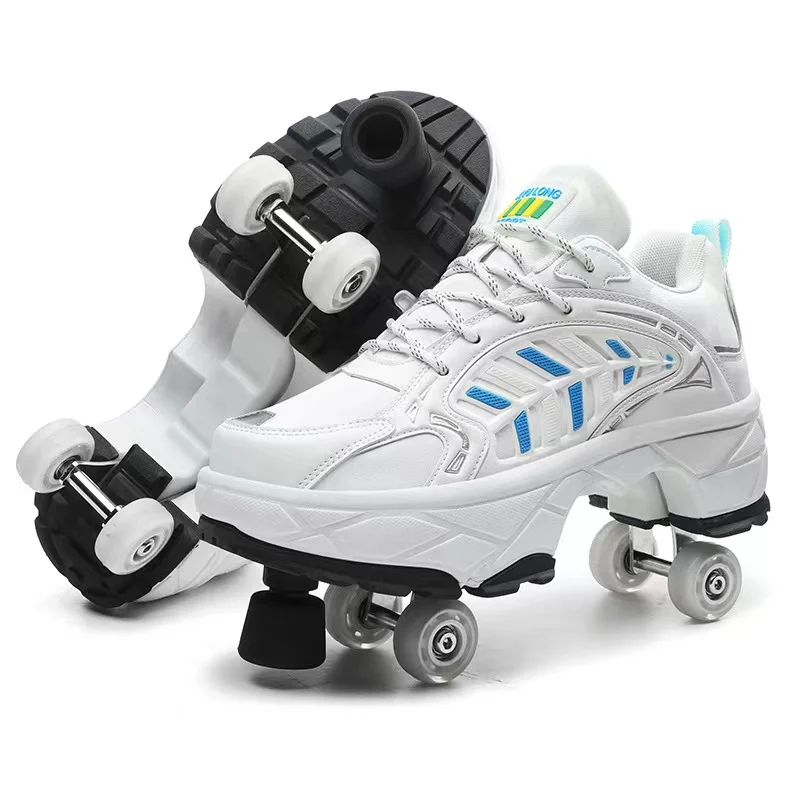Pu Leather Adult Sport Dual-Use Roller Skates Shoes Casual