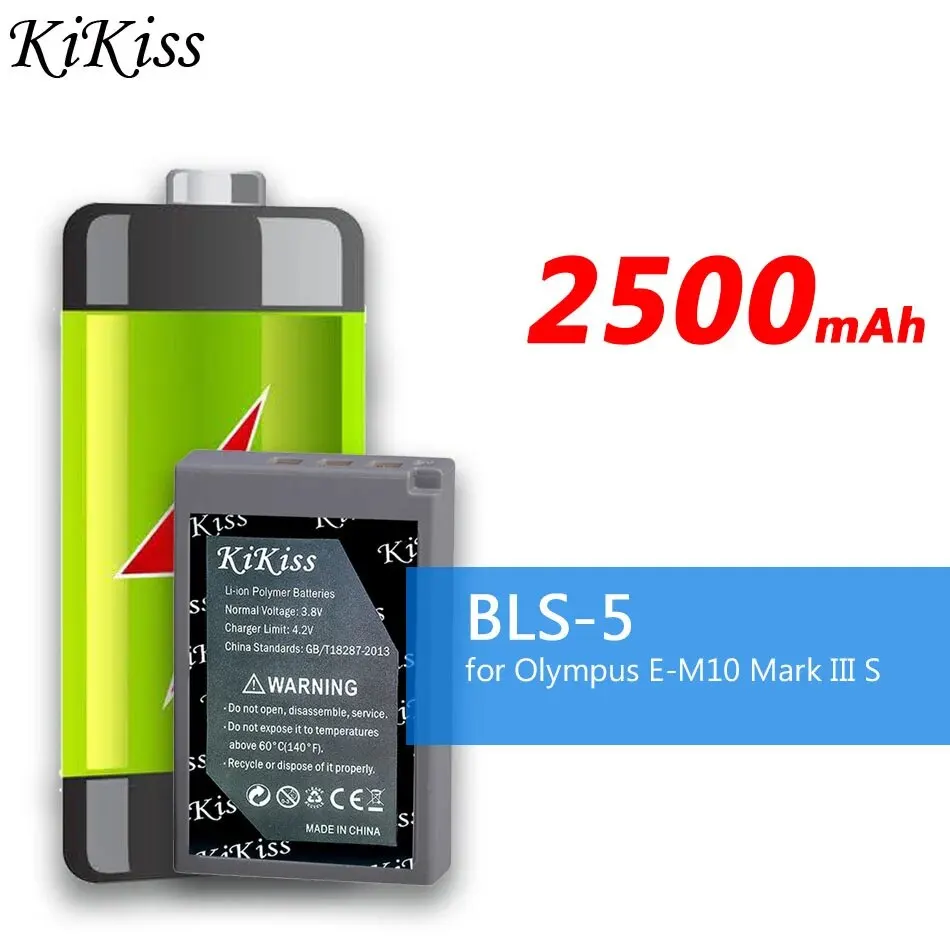 Batteria Kikiss Bls-5 Bls5 2500Mah Per Olympus E-M10 Mark Iii Iv Ii Pen S Om-D Em10 E-M5 Bateria Di Ricambio