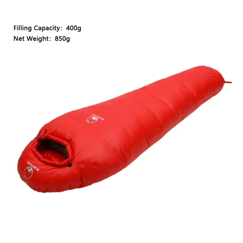 Black Snow Camping Goose Down Sleeping Bag Warm Down Filled Adult Mummy Style Sleep Bag 4 Seasons Camping Travel Sleeping Bag 6