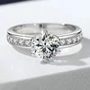 1 Carat Mozanstone Classic S925 Sterling Silver Ring Six Prong Woman Ring Engagement Jewelry 2