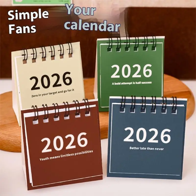 2025-2026 미니 간단한 달력 작은 책상 달력 크리에이티브 코일 달력 플래너 데스크탑 장식 사무용품