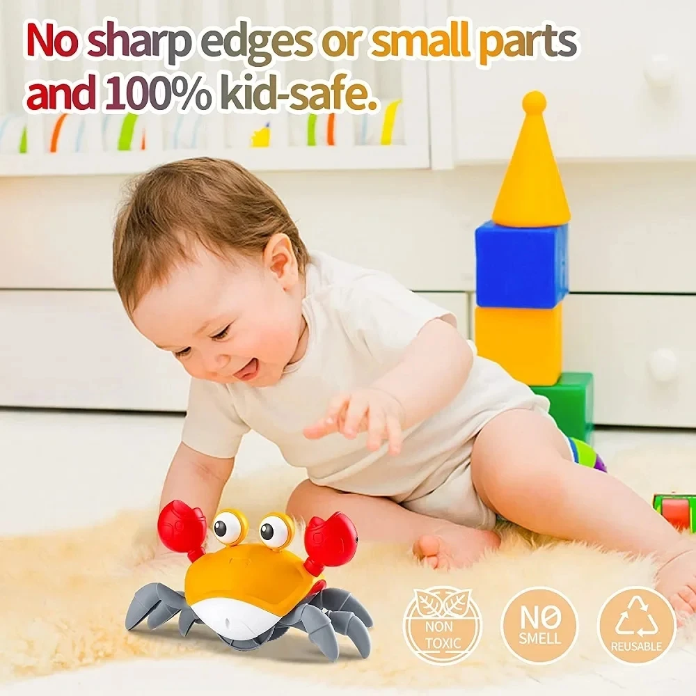 Dancing Crab Toy - Interactive Crawling Gift for Babies No Battery Required
