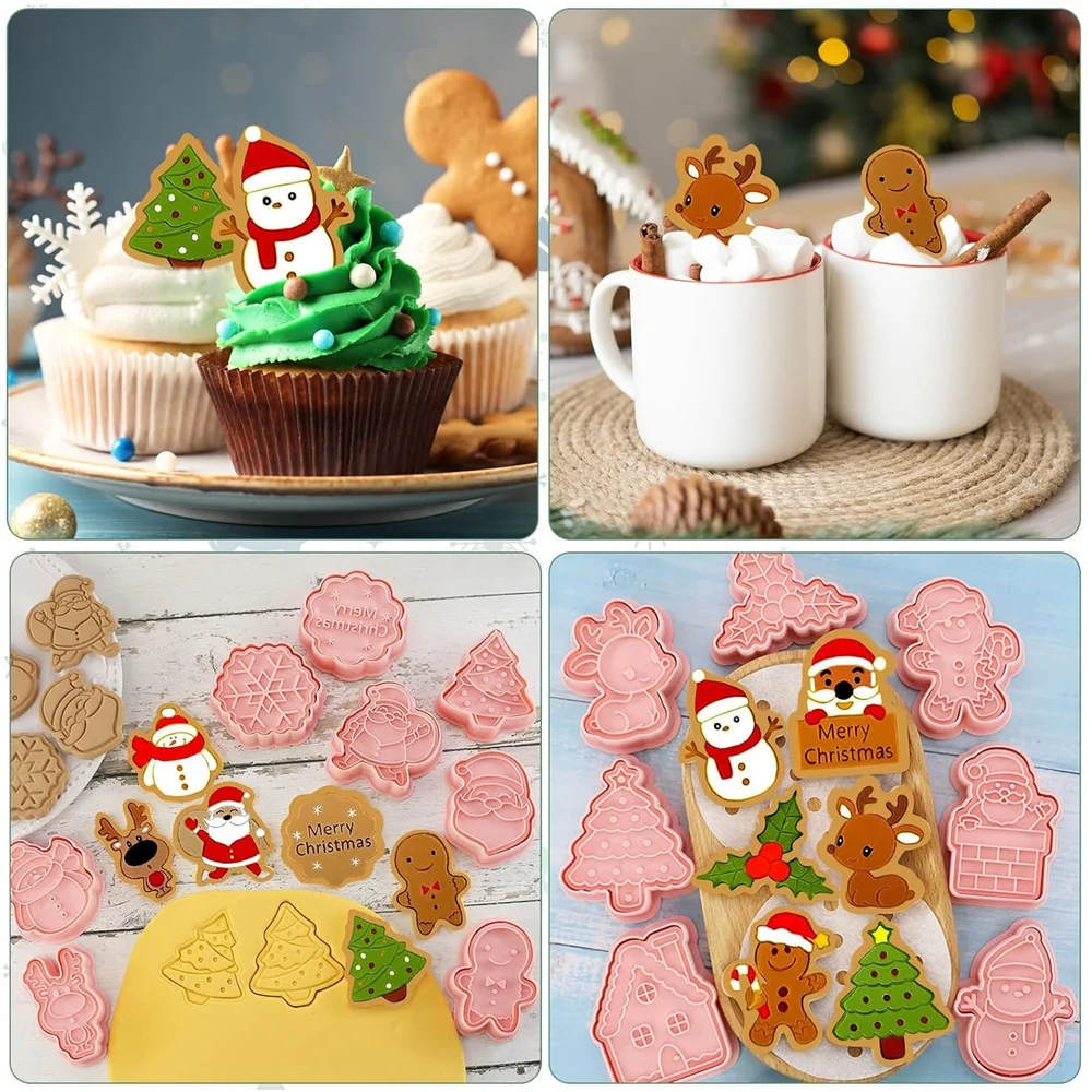 3D Christmas Cookie Stamp Mold Set 6