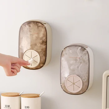 กล่องจัดเก็บของในครัวแบบติดผนัง สำหรับใส่ฟิล์มพลาสติกแบบใช้แล้วทิ้ง ไม่ต้องเจาะผนัง มีลิ้นชักเพื่อการเก็บรักษาความสด 1