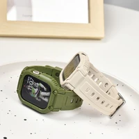 Bracelet intégré en TPU pour Apple Watch Series 9 8 7 6 SE 5 4 3 2 1, bracelet de sport pour iWatch 38/40/41/42/44/45/49mm 3