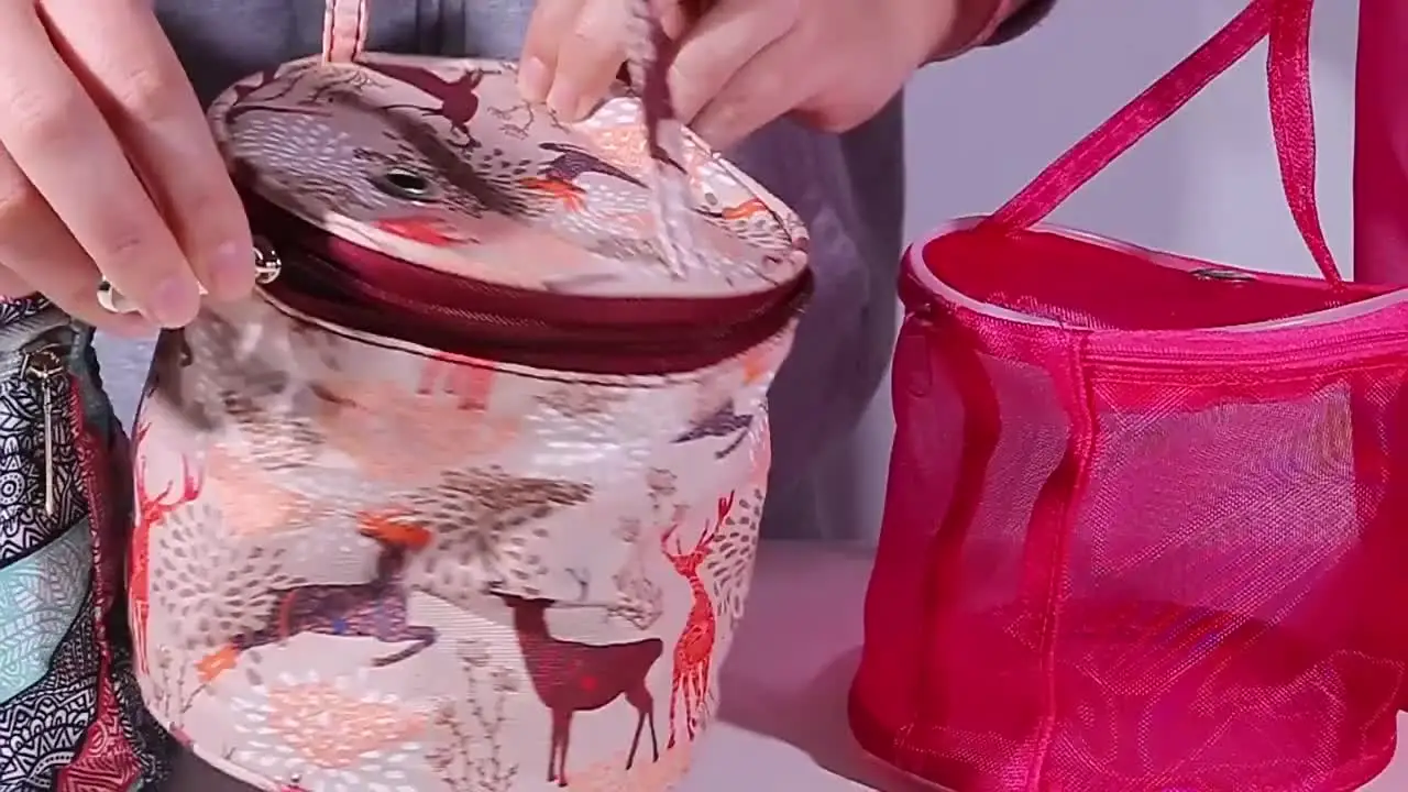 Фиолетовая сумка для хранения пряжи из нейлона