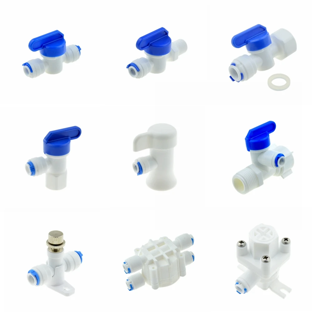 PP 3/8 Inch OD Hose Quick Connection Control Fittings Plastic Water Ball Valve Reveser Osmosis Aquarium Fittings PP 3/8 Inch OD Hose Quick Connection Control Fittings Plastic Water Ball Valve Reveser Osmosis Aquarium Fittings