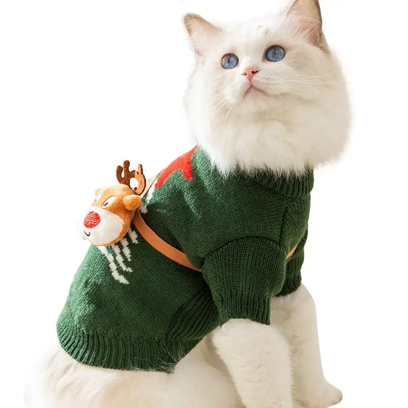 

Christmas Style Pet Clothing Winter Warm Sweaters For Small Medium Dogs Turtleneck Knitted Puppy Cat Sweater Vest Chihuahua