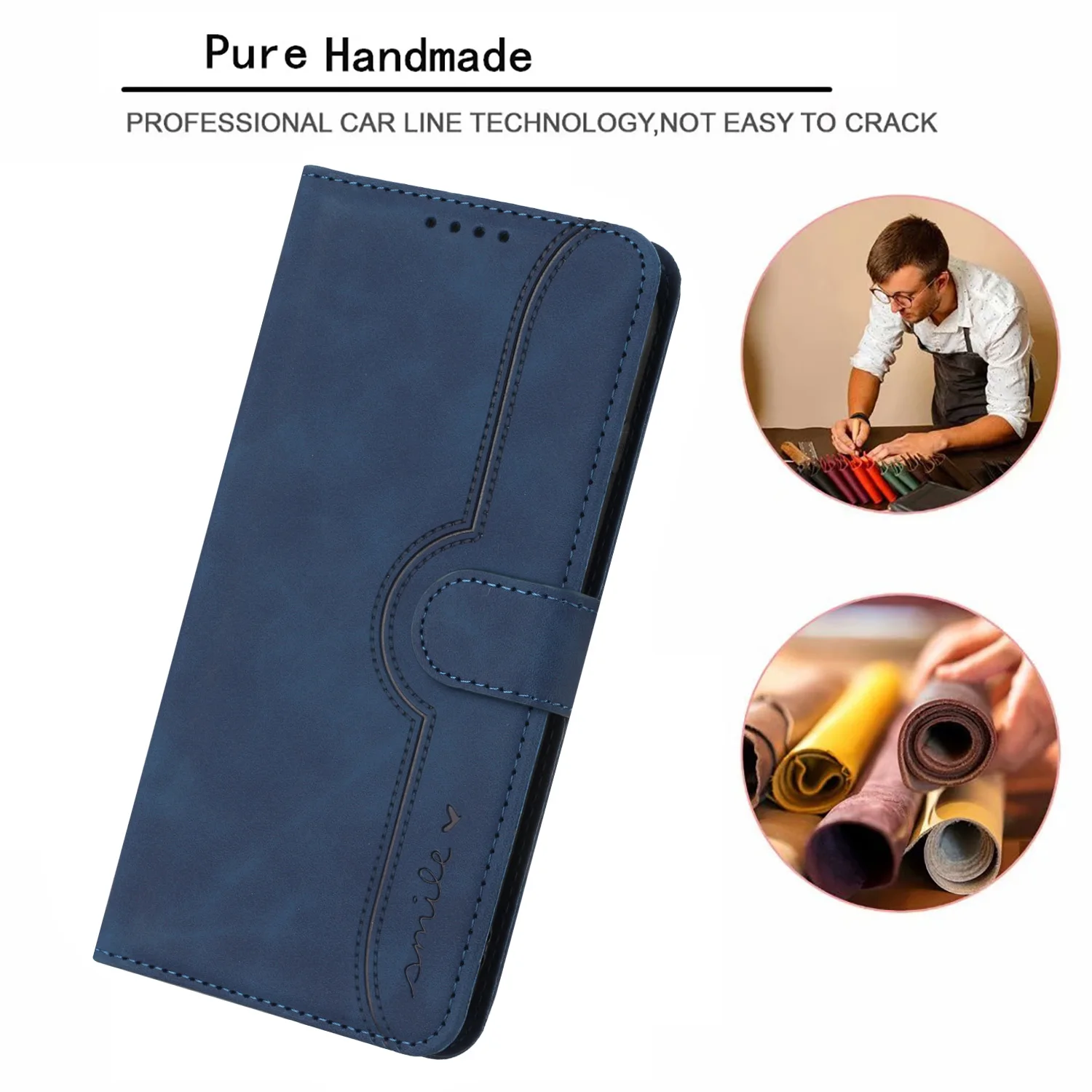 Premium Flip Leather Wallet Case with Magnetic Stand and Protective Shell Cover