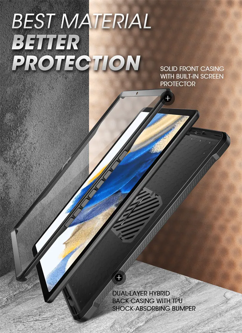 para samsung galaxy tab caso de polegadas supcase ub pro caso resistente robusto de corpo inteiro com protetor de tela embutido