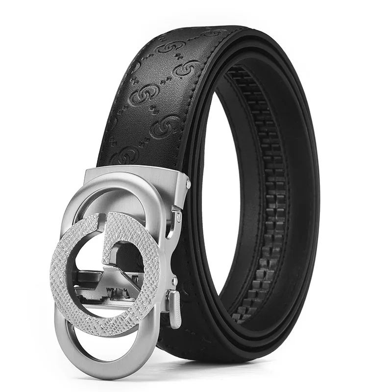 Men's Luxury Genuine Leather Belt with Automatic Alloy Buckle - Premium Designer Waist Strap