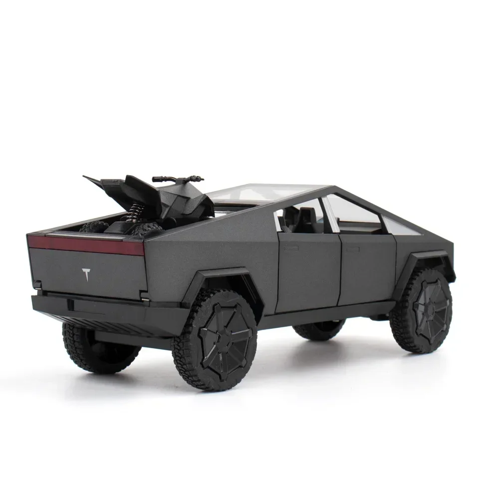 1:24 Tesla Cybertruck Pickup Alloy Car Model Diecasts Metal Toy Off-road Vehicles Truck Model Sound and Light Kids Gifts C107 4