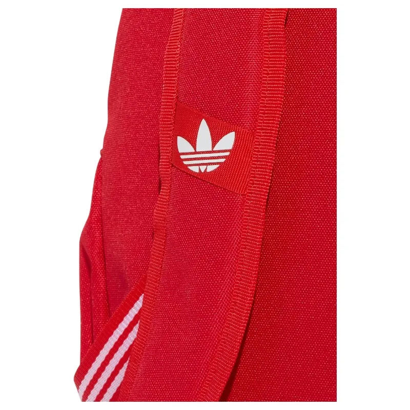 adidas Originals Trefoil 18.7L ADICOLOR 로고 프린트 다용도 스포츠 백팩 재활용 폴리에스테르 남녀공용 커플 스타일 레드 JX0215