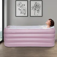 Inflatable Adult Bath Tub, Free-Standing Blow Up Bathtub with Foldable Portable Feature for Adult Spa with Electric Air Pump 2