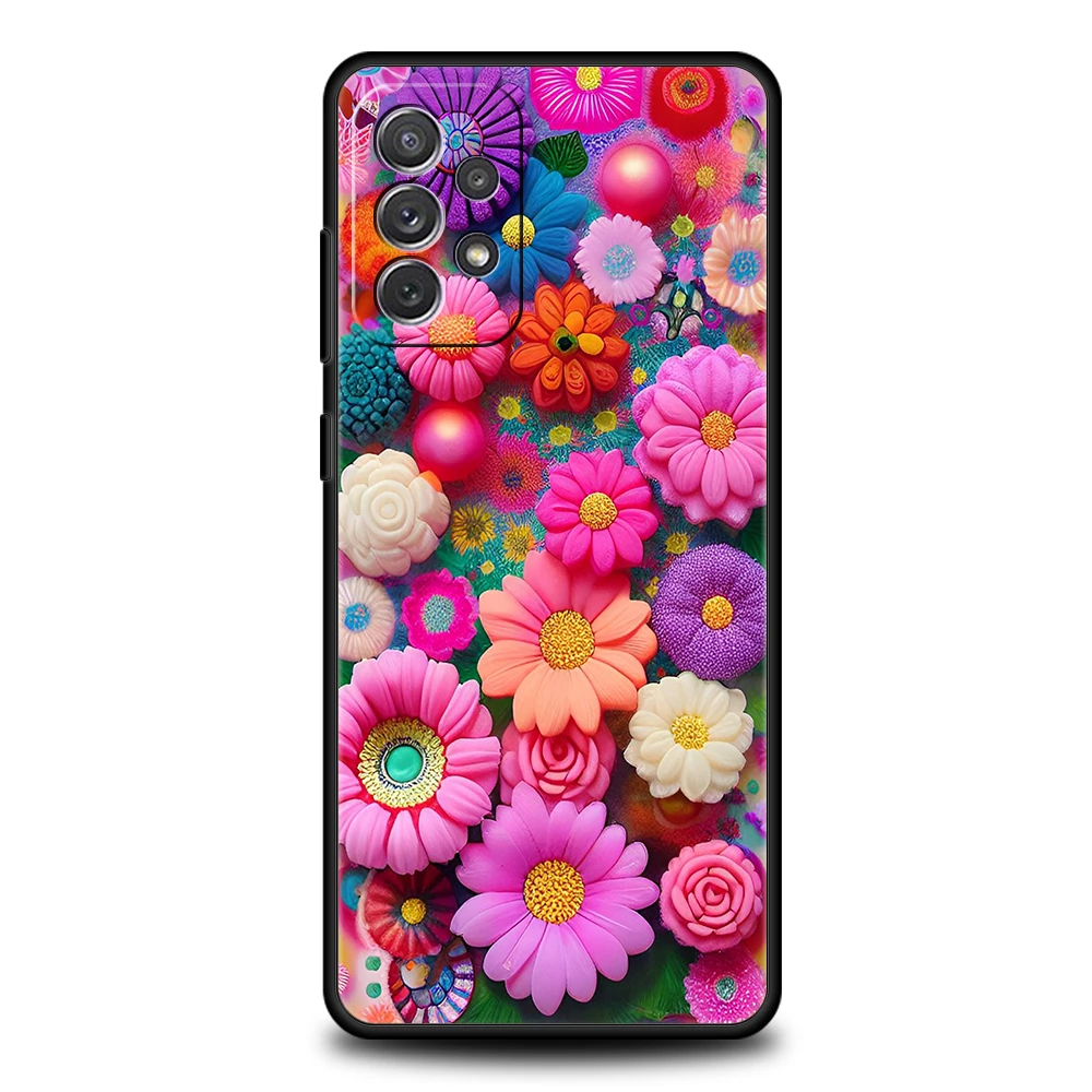 Vibrant Floral Silicone Phone Case Cover