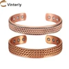 Vinterly Twisted Pure Copper Bracelet for Men Women Magnetic Therapy Adjustable 12mm Wide Health Energy Bangles Magnet Jewelry 1
