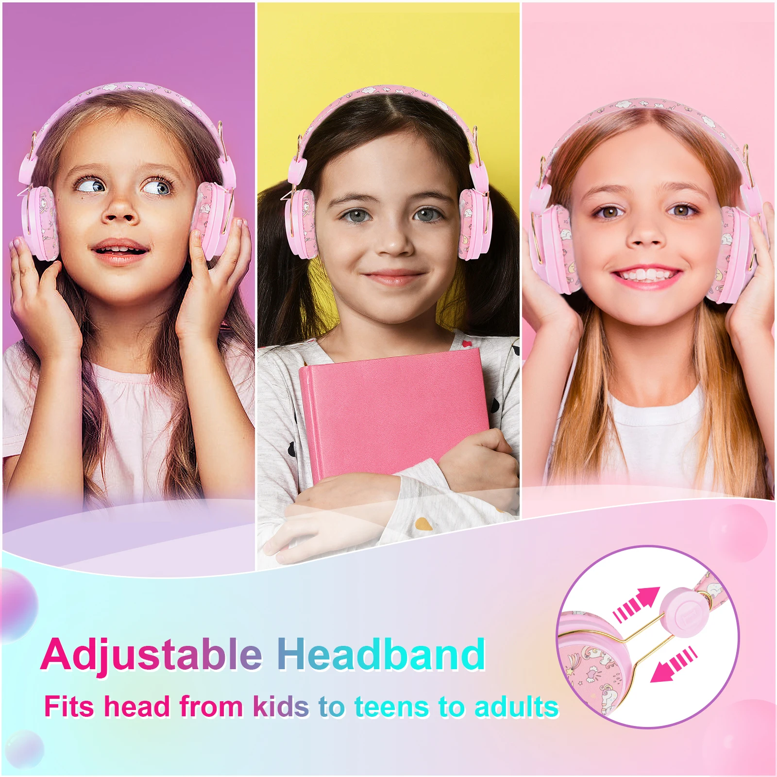 Unicorn Wired Headset For Kids Children Music Headphone with Mic For Ipad phone Laptop Birthady Gift