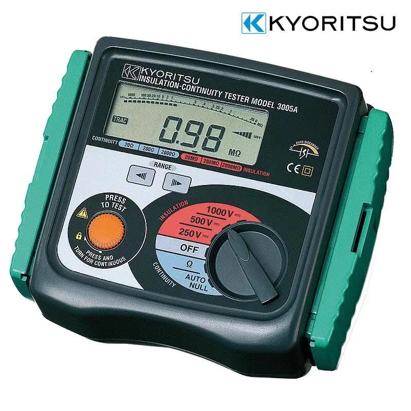 KYORITSU 3005A/3007A Digital Insulation/Continuity Tester with Back Light 250V/500V/1000V