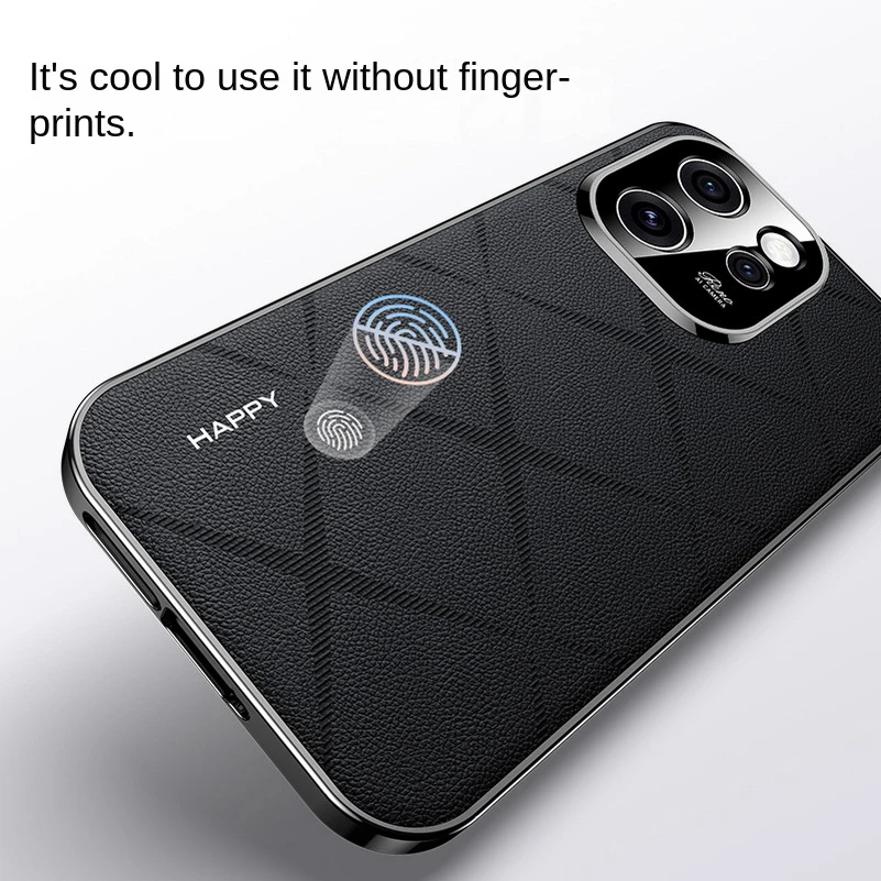 Luxury Leather Plating Frame Phone Case with Camera Protection and Shockproof Bumper
