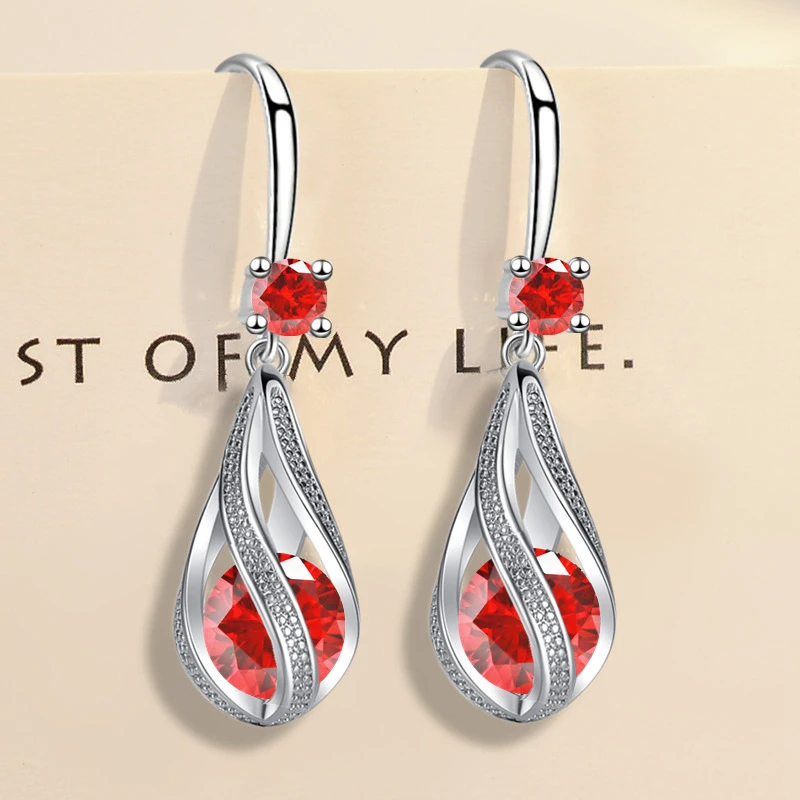

New Stamp Silver Color Women Earrings Fashion Geometric Water Drop Earrings For Women Girl Temperament Ear Hooks Jewelry Gifts