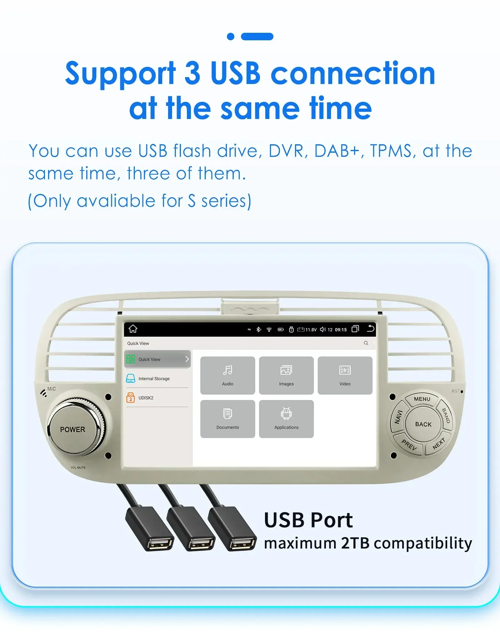 Hizpo 7'' Car Radio Multimedia For FIAT 500 2007-2015 Radio