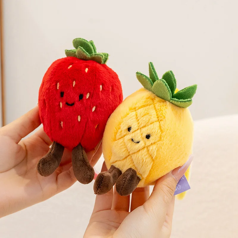 Cute Fruit Plush Keychain Soft Stuffed Toy Bag Ornament For Girls_voghion.com