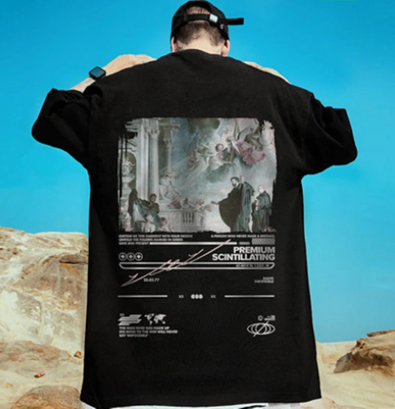 Magliette Da Uomo Con Stampa Gotica Maglietta Di Moda Giapponese Harajuku Maglietta A Maniche Corte Casual Da Uomo 2022 Maglietta Allentata Estiva Y2K