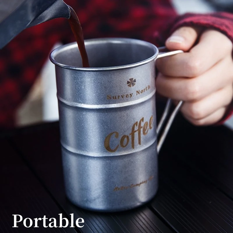 Vintage Stainless Steel Beer Mug Tea Mug Camping Restaurant Root Beer Mug Cold Drink Mug Drinking Mug Water Mug Portable 400ml