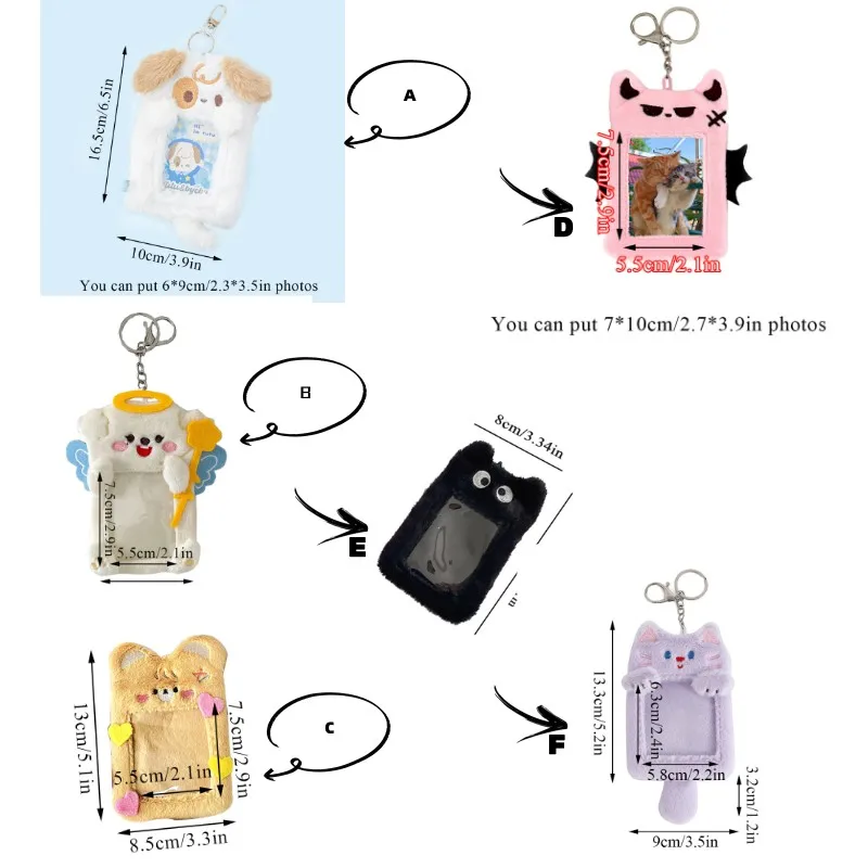 ID Cards Organizer Dog Card Case Photocard Holder Plush Card Case Photocard Holder Cute Cartoon Sweet DIY Binders Photocards