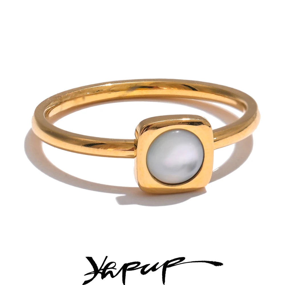 Yhpup Jewelry 18K Gold PVD Plated Waterproof Ring