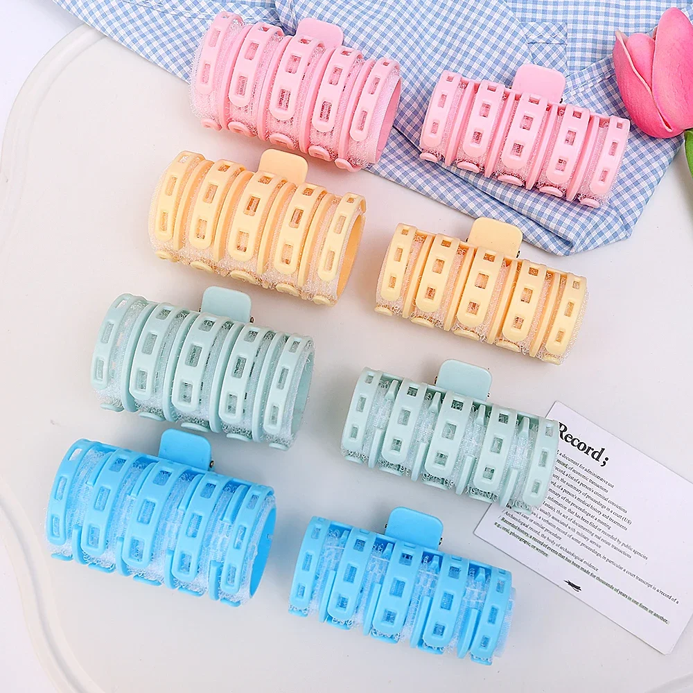 Random Color Self-adhesive Bangs Curlers Lazy Spiral Hair Bangs Roll Curler Plastic No Heat Air DIY Hair Curling Styling Tools