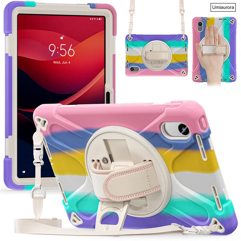 Heavy Duty Rugged Tablet Case with Stand and Strap - Shockproof