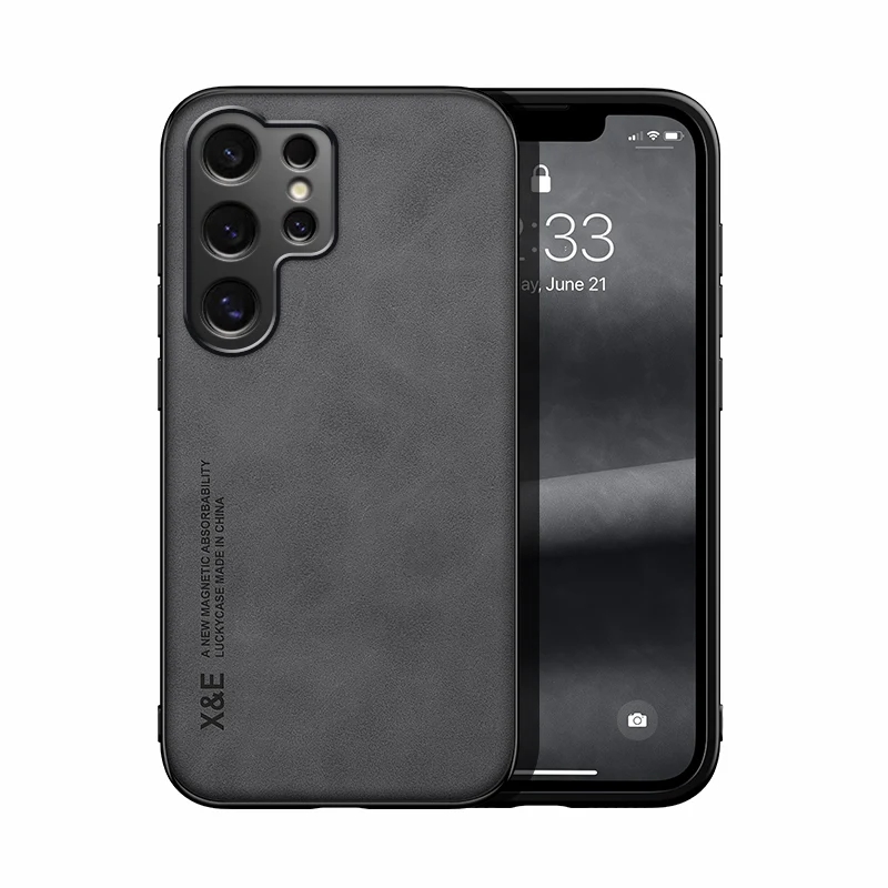 Luxury Leather Ultra Thin Phone Case with Silky Soft Feel and Car Holder