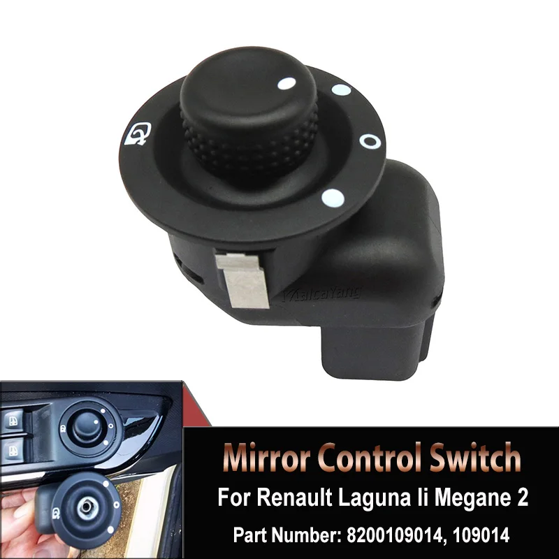 Fydun Interruptor Control Espejos Eléctricos Para Renault Clio III, Laguna II, Megane 2, Scenic 2 - OEM 109014, 8200109014