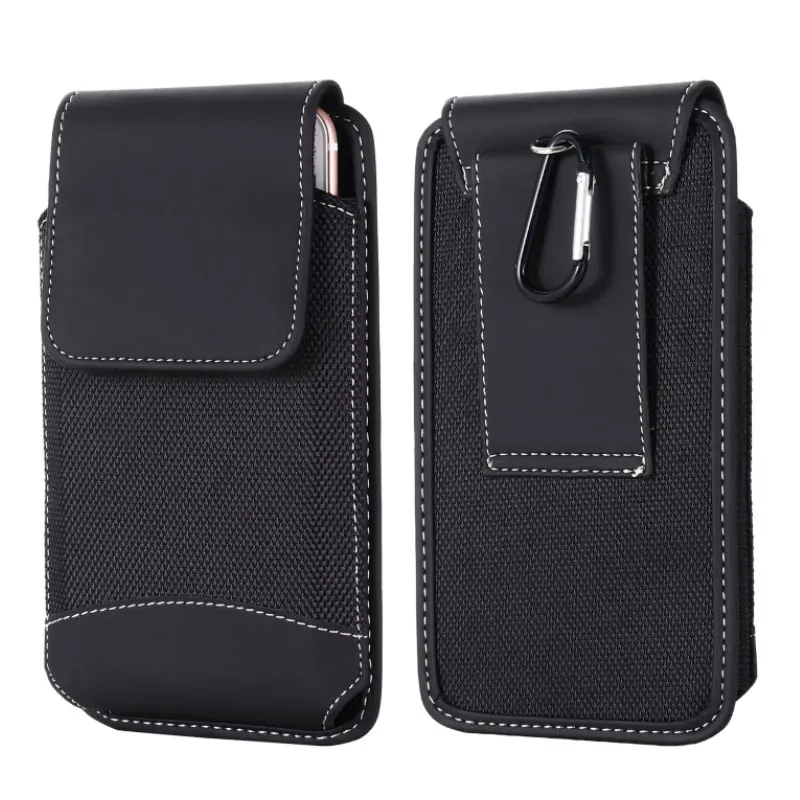 Universal Mobile Phone Pouch Holster with Belt Clip - Oxford Leather Waist Bag for 4.7-6.9 Inch Devices