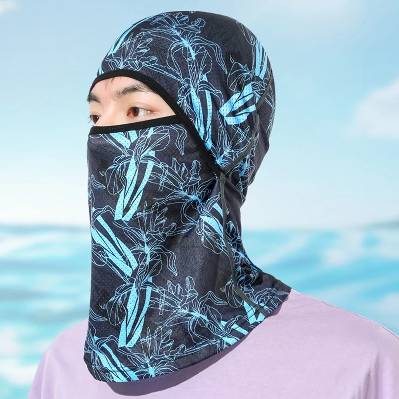 Summer Cool Balaclava Ice Silk Motorcycle Neck Cycling Helmet Full Face Hood Sun Anti-UV Protection Sports Face Cover Hat balaclava mask cycling headwear sunproof headwear
